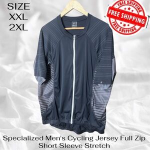 Specialized Men's Cycling Jersey XXL 2XL Full Zip Short Sleeve Stretch FREE SHIP